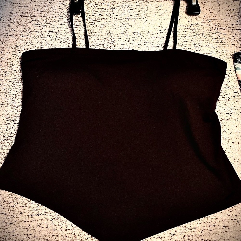 No Boundaries Tank Top with Built in Bra- Black